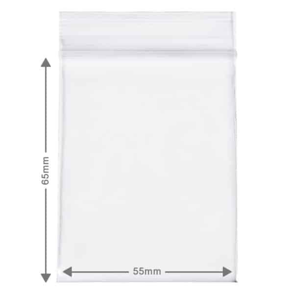 Deze stevige ziplock zakjes, ook wel wietzakjes genoemd hebben een afmeting van 55x65mm en zijn extra dik