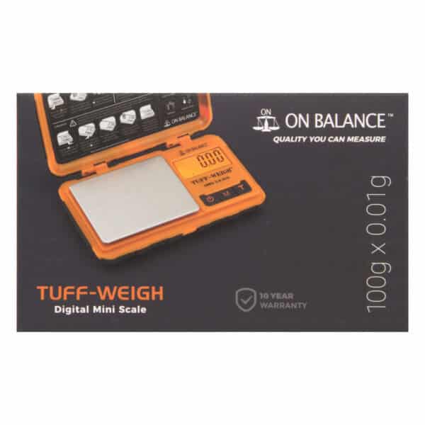 Tuff-Weigh 100 digitale weegschaal oranje 0.01g voor nauwkeurig afwegen van wiet, hasj en kruiden extracten