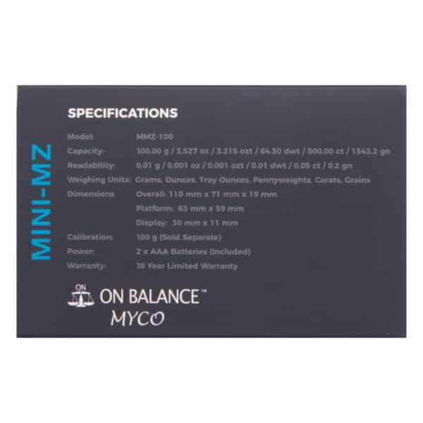 Zakformaat precisie weegschaal MMZ-100 0.01 gram van On Balance op AAA batterijen
