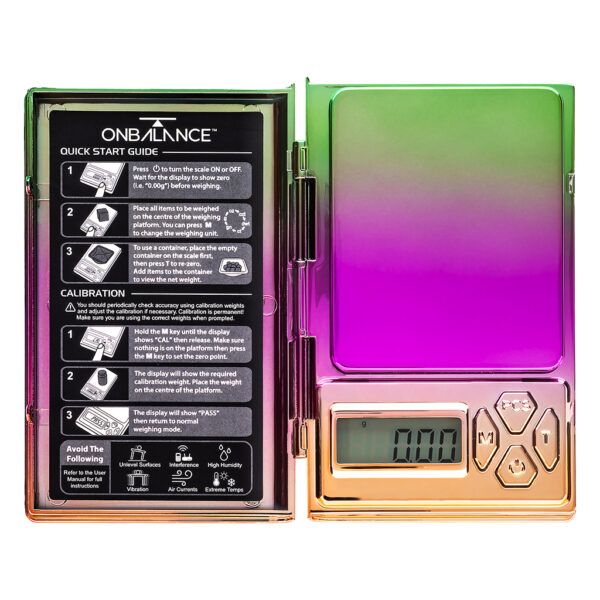 Shine digitale weegschaal rainbow 0.1 gram van On Balance Weegschalen met verlicht display