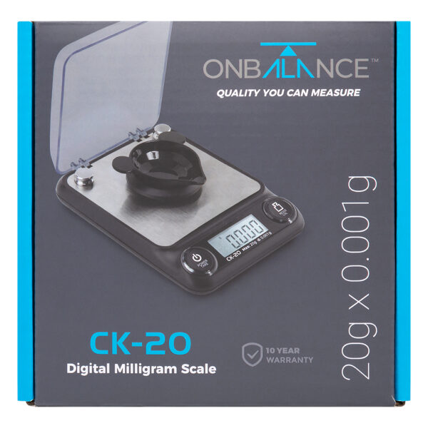 CK-20 digitale mini weegschaal 1 milligram van On Balance Weegschalen verpakking