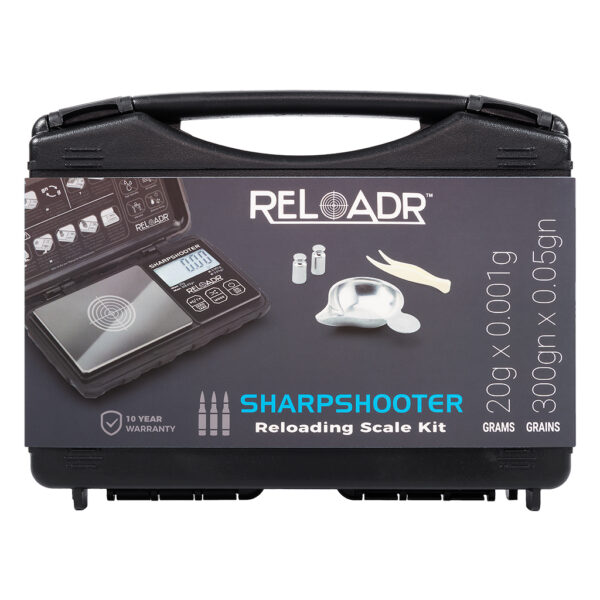 Reloadr Sharpshooter digitale mini weegschaal 1 mg koffer set van On Balance Weegschalen met accessoires