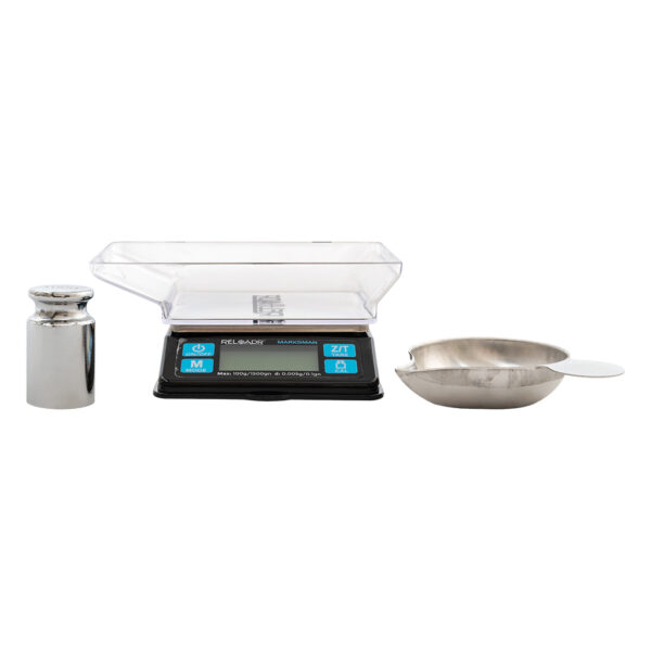 RMM-100 Reloadr mini weegschaal 0.05 gram van On Balance Weegschalen met ijk gewicht en schaaltje