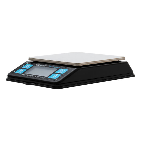 RMM-100 Reloadr digitale mini weegschaal 0.05 gram van On Balance Weegschalen zijaanzicht