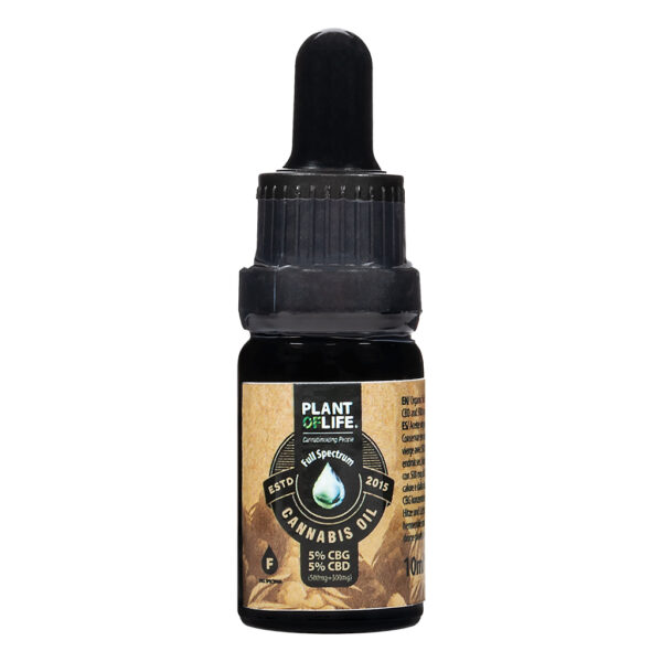 CBD CBG RAW hennep olie 5% van Plant of Life voor betere nachtrust