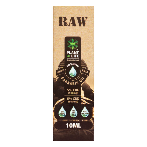CBD CBG RAW cannabis olie 5% van Plant of Life voor beter slapen