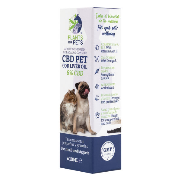 CBD olie voor huisdieren met 6% CBD en vitamines voor een gezonde vacht bij honden en katten