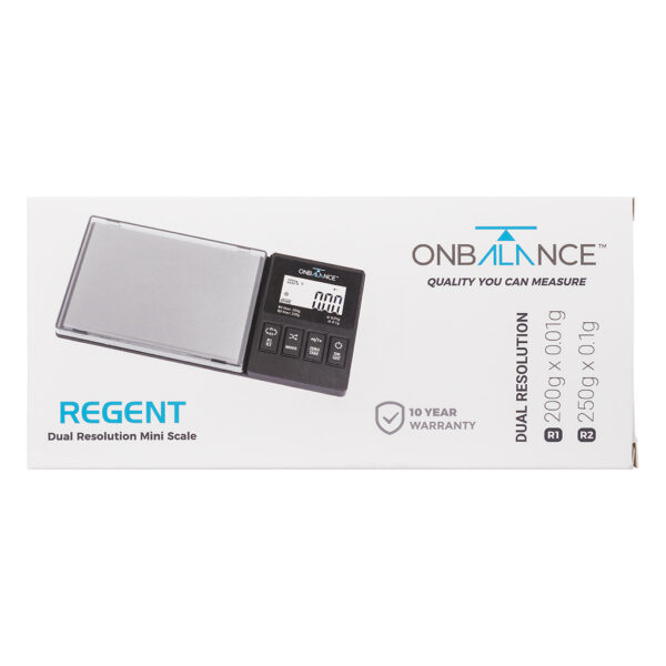REG-250-BK digitale weegschaal 0.1 gram van On Balance Weegschalen verpakking