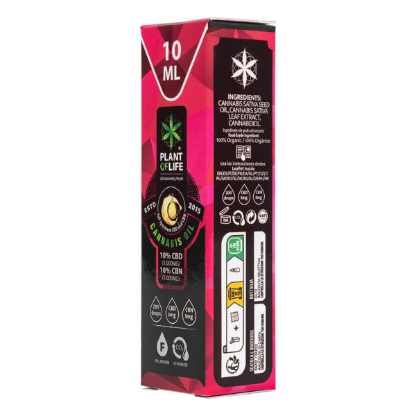 CBN & CBD cannabis olie 10% Full Spectrum 10ml van Plant of Life voor meer rust bij stress