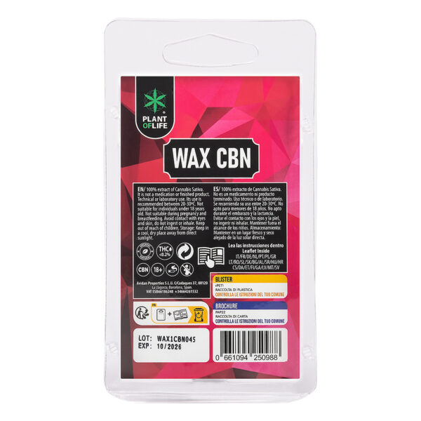 CBN Wax 35% Natural van Plant of Life is een zuiver cannabis concentraat voor meer rust en ontspanning en bij burnout
