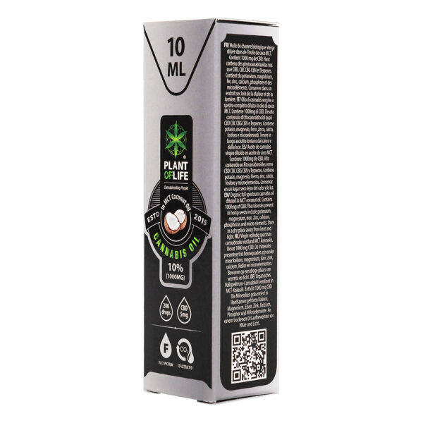 CBD 10% MCT kokosolie van Plant of Life voor beter slapen bij stress