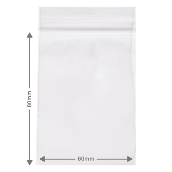 Kleine ziplock zakjes, ook wel wietzakjes genoemd hebben een afmeting van 6x8cm