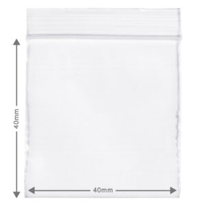 Stevige kleine gripzakjes, ook ziplock bags genoemd hebben een afmeting van 4x4cm en zijn extra dik