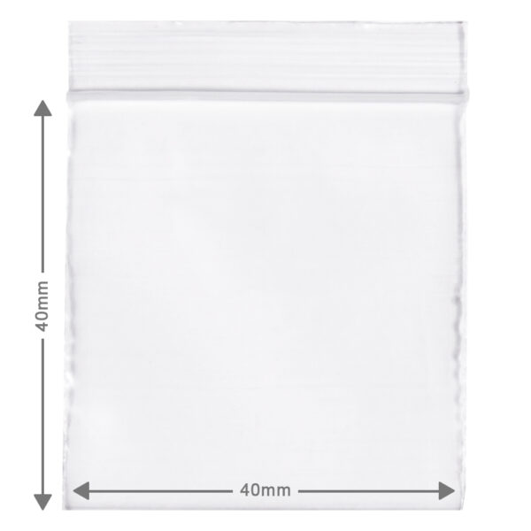 Stevige kleine gripzakjes, ook ziplock bags genoemd hebben een afmeting van 4x4cm en zijn extra dik