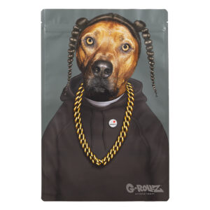 Grote geurdichte hersluitbare zakken met Rap Dog print, ook wel ziplock bags genoemd hebben een afmeting van 20x30cm