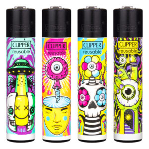 Navulbare, grappige aansteker van Clipper met Trippy #2 print