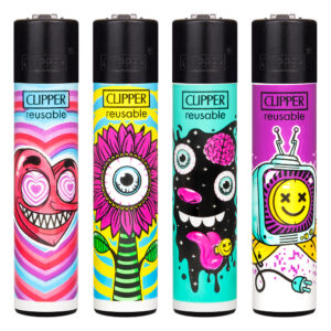 Navulbare, grappige aansteker van Clipper met Trippy #3 print