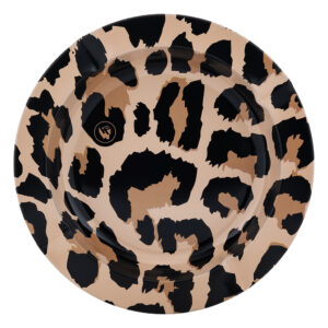 Fire-Flow Leopard asbak van metaal met luipaard print in bruin tinten