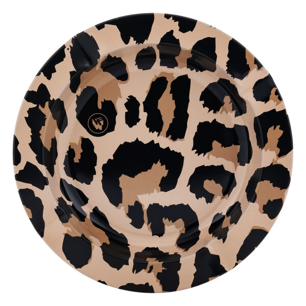 Fire-Flow Leopard asbak van metaal met luipaard print in bruin tinten