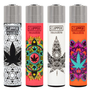 Clipper navulbare aansteker met Weed Mandala #3 print met wietblad