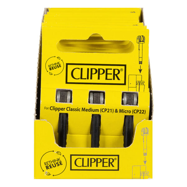 Het vervangbare Clipper Micro vuursteen systeem voor een meer duurzame aansteker dan wegwerp aanstekers.