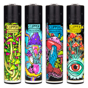 Clipper navulbare aansteker met Shrooms #8 print met paddo's