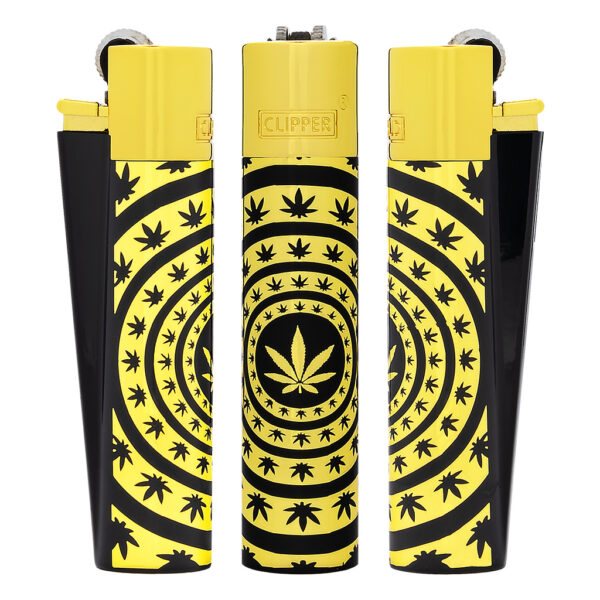 Luxe Clipper aanstekers van metaal met Leaves Pattern print