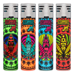 Clipper Mandala Leaves navulbare stormaansteker met jetflame en mandala wietblad print