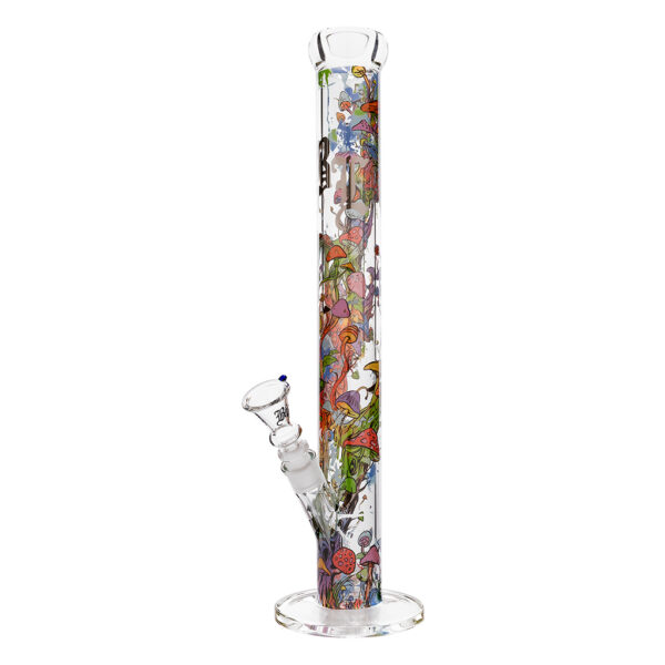 Glazen bong van Black Leaf met een print van een paddo boom