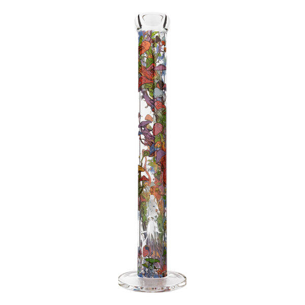 Grote glazen bong van Black Leaf met een print van een paddestoelen boom