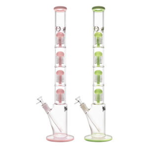 Ice bong Skyscraper 4x 8-arm boom Percolator 58cm van Black Leaf is verkrijgbaar in groen en roze