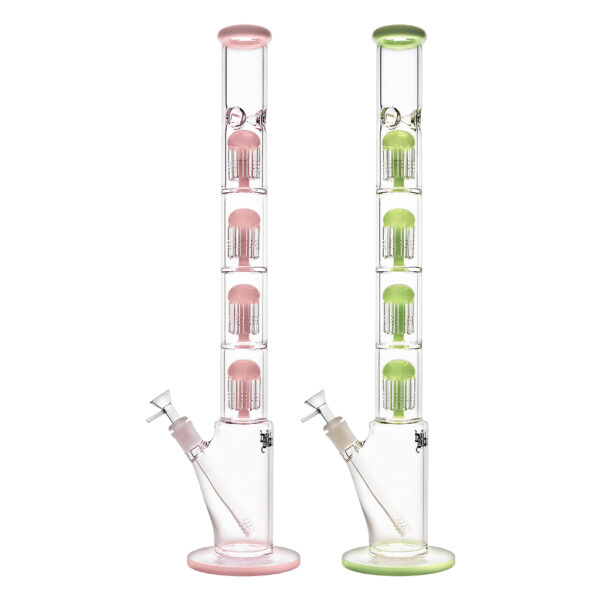 Ice bong Skyscraper 4x 8-arm boom Percolator 58cm van Black Leaf is verkrijgbaar in groen en roze