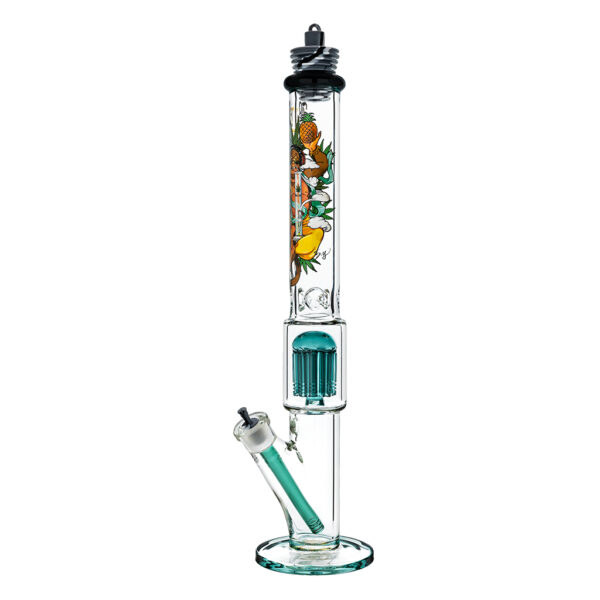 Hanuman glazen ice bong met 10-arm perc en afsluitende pluggen