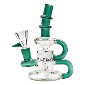 Glazen Mini Bong voor kruiden en olie 16cm Zee groen van Black Leaf