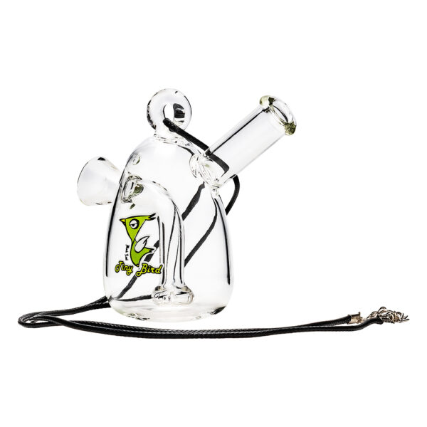 Glazen mini waterpijp Tiny Bird bubbler voor joint of kruiden met douche percolator 7cm