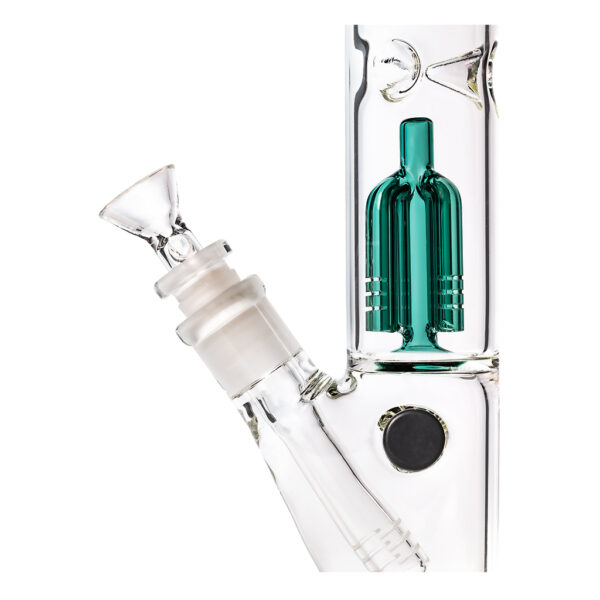 Ice bong van glas met een 4-arm percolator voor het koelen en filteren van rook
