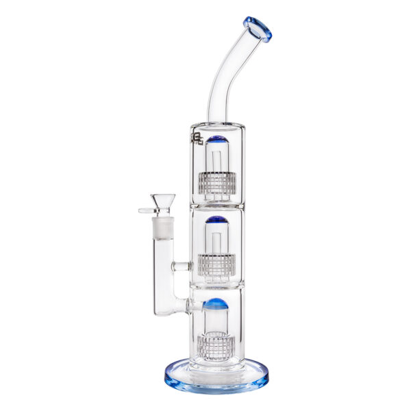 Glazen bong Triple drum percolator 44cm van Blaze heeft 3 drum percs met diffuser voor het koelen en filteren van rook
