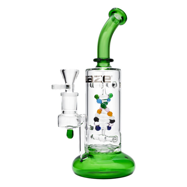 Bij gebruik van de DNA bong van glas draait de dna streng